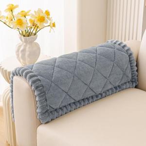 imageSmiry Fuzzy Couch Cover for Dogs Non Slip Washable Pet Sofa Cover Scratch Proof Hair Resistant Plush Sofa Slipcover Pet Friendly Couch Cushion Protector for Cat Camel 276 x 59Grey