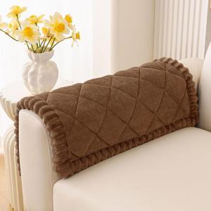 imageSmiry Fuzzy Couch Cover for Dogs Non Slip Washable Pet Sofa Cover Scratch Proof Hair Resistant Plush Sofa Slipcover Pet Friendly Couch Cushion Protector for Cat Camel 276 x 59Brown