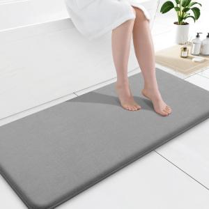 imageSmiry Memory Foam Bath Mat 47x17 Grey