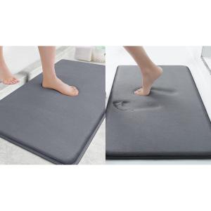 imageSmiry Memory Foam Bath Mat Set 24x16 and 30x20 Dark Grey Super Soft Absorbent Bathroom Rugs Non Slip Bath Rug Runner for Shower Bathroom Floors