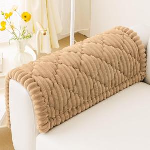 imageSmiry Pet Couch Cover for Dogs Washable NonSlip Fuzzy Couch Covers for 3 Cushion Sofa Pet Friendly Soft Thick Furniture Protector Sofa Slipcover Mat for Dogs Dark Grey 276 x 59Camel