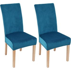 imageSmiry Velvet Stretch Chair Covers for Dining Room Set of 4 Soft Fit Removable Washable Kitchen Parsons Chair Slipcover Protector KhakiTeal