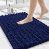 imageSmiry Bathroom Rugs 24x16 and Toilet Lid Cover 175x15 Soft and Absorbent Bath Mat Machine Washable NonSlip Plush Carpet Runner for Tub Shower and Floor Home DecorNavy Blue