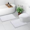 imageSmiry Bathroom Rugs 30x20 and Toilet Lid Cover 175x15 Soft and Absorbent Shaggy Bath Mat Machine Washable NonSlip Plush Carpet Runner for Tub Shower and Floor Home DecorWhite