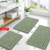 imageSmiry Bathroom Rugs Mat Set 2 Piece 30X20UShaped 24x20 Extra Soft Absorbent Non Slip Rubber Backing Machine Washable Quick Dry Chenille Bath Rug Set for Tub Shower and FloorSage Green