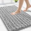 imageSmiry Bathroom Rugs Mat Set 2 Piece 30X20UShaped 24x20 Extra Soft Absorbent Non Slip Rubber Backing Machine Washable Quick Dry Chenille Bath Rug Set for Tub Shower and FloorLight Grey