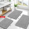 imageSmiry Bathroom Rugs Mat Set 2 Piece 30X20UShaped 24x20 Extra Soft Absorbent Non Slip Rubber Backing Machine Washable Quick Dry Chenille Bath Rug Set for Tub Shower and FloorLight Grey