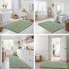 imageSmiry Bathroom Rugs Mat Set 2 Piece 36X24UShaped 24x20 Extra Soft Absorbent Non Slip Rubber Backing Machine Washable Quick Dry Chenille Bath Rug Set for Tub Shower and FloorSage Green