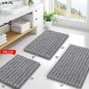 imageSmiry Bathroom Rugs Mat Set 2 Piece 36X24UShaped 24x20 Extra Soft Absorbent Non Slip Rubber Backing Machine Washable Quick Dry Chenille Bath Rug Set for Tub Shower and FloorGrey
