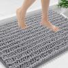 imageSmiry Bathroom Rugs Mat Set 2 Piece 36X24UShaped 24x20 Extra Soft Absorbent Non Slip Rubber Backing Machine Washable Quick Dry Chenille Bath Rug Set for Tub Shower and FloorGrey