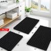 imageSmiry Bathroom Rugs Set 2 Piece30x20 Plus 24x16 and Toilet Lid Cover 175x15 Soft and Absorbent Bath Mat Machine Washable NonSlip Plush Carpet Runner for Tub Shower and Floor Home DecorBlack