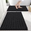 imageSmiry Bathroom Rugs Set 2 Piece30x20 Plus 24x16 and Toilet Lid Cover 175x15 Soft and Absorbent Bath Mat Machine Washable NonSlip Plush Carpet Runner for Tub Shower and Floor Home DecorBlack