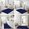 imageSmiry Bathroom Rugs Sets 2 Piece30x20 Plus 24x20 and Toilet Lid Cover 175x15 Soft and Absorbent Bath Mat Machine Washable NonSlip Plush Carpet Runner for Tub Shower and Home DecorNavy Blue