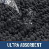 imageSmiry Bathroom Rugs Sets 3 Piece Soft Absorbent Non Slip Rubber Backing Machine Washable Quick Dry Chenille Bath Rug Set for Tub Shower and Floor 30x2024x1624x20 Navy BlueDark Grey