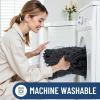 imageSmiry Bathroom Rugs Sets 3 Piece Soft Absorbent Non Slip Rubber Backing Machine Washable Quick Dry Chenille Bath Rug Set for Tub Shower and Floor 30x2024x1624x20 Navy BlueDark Grey