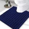 imageSmiry Bathroom Rugs U Shaped 24x20 and Toilet Lid Cover 175x15 Soft and Absorbent Bath Mat Machine Washable NonSlip Plush Carpet Runner for Tub Shower and Floor Home DecorNavy Blue