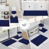 imageSmiry Bathroom Rugs U Shaped 24x20 and Toilet Lid Cover 175x15 Soft and Absorbent Bath Mat Machine Washable NonSlip Plush Carpet Runner for Tub Shower and Floor Home DecorNavy Blue