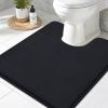 imageSmiry Bathroom Rugs UShaped 20x20 and Toilet Lid Cover 175x15 Soft and Absorbent Shaggy Bath Mat Machine Washable NonSlip Plush Carpet Runner for Tub Shower and Floor Home DecorBlack