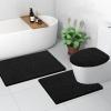 imageSmiry Bathroom Rugs UShaped 20x20 and Toilet Lid Cover 175x15 Soft and Absorbent Shaggy Bath Mat Machine Washable NonSlip Plush Carpet Runner for Tub Shower and Floor Home DecorBlack