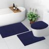 imageSmiry Bathroom Rugs UShaped 24x20 and Toilet Lid Cover 175x15 Soft and Absorbent Shaggy Bath Mat Machine Washable NonSlip Plush Carpet Runner for Tub Shower and Floor Home DecorNavy Blue
