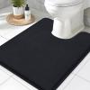 imageSmiry Bathroom Rugs UShaped 24x20 and Toilet Lid Cover 175x15 Soft and Absorbent Shaggy Bath Mat Machine Washable NonSlip Plush Carpet Runner for Tub Shower and Floor Home DecorBlack