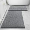 imageSmiry Bathroom Rugs and Mats Set of 3 Non Slip Absorbent Shaggy Bath Rug for Tub Shower and Bath Room 24x 1624x 1630 x 20 Dark Grey