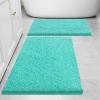 imageSmiry Bathroom Rugs and Mats Set of 3 Non Slip Absorbent Shaggy Bath Rug for Tub Shower and Bath Room 30x 2030x 2024 x16 Turquoise