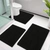 imageSmiry Bathroom Rugs and Mats Set of 5 Non Slip Absorbent Shaggy Bath Rug for Tub Shower and Bath Room 30x2024x1630x2024x1624x20 Black