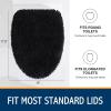 imageSmiry Bathroom Rugs and Toilet Lid CoverMachine Wash Dry Non Slip Absorbent Shaggy Bath Rug for Bath Room Shower and Tub UShaped 20 x 20175 x 15 Black