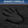imageSmiry Chenille Bathroom Rugs 24x16 and Round 30x30 Extra Soft and Absorbent Shaggy Bath Mat Machine Washable NonSlip Plush Carpet Black
