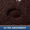 imageSmiry Chenille Bathroom Rugs 24x16 and Round 30x30 Extra Soft and Absorbent Shaggy Bath Mat Machine Washable NonSlip Plush Carpet Brown