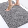 imageSmiry Chenille Bathroom Rugs 24x16 and UShaped Toilet Bath Rugs 24x20 Extra Soft and Absorbent Shaggy Bath Mat Machine Washable NonSlip Plush Carpet Grey