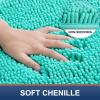 imageSmiry Chenille Bathroom Rugs 24x16 and UShaped Toilet Bath Rugs 24x20 Extra Soft and Absorbent Shaggy Bath Mat Machine Washable NonSlip Plush Carpet Turquoise
