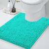 imageSmiry Chenille Bathroom Rugs 24x16 and UShaped Toilet Bath Rugs 24x20 Extra Soft and Absorbent Shaggy Bath Mat Machine Washable NonSlip Plush Carpet Turquoise