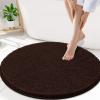 imageSmiry Chenille Bathroom Rugs 30x20 and Round 30x30 Extra Soft and Absorbent Shaggy Bath Mat Machine Washable NonSlip Plush Carpet Brown