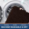 imageSmiry Chenille Bathroom Rugs 30x20 and UShaped Toilet Bath Rugs 20x20 Extra Soft and Absorbent Shaggy Bath Mat Machine Washable NonSlip Plush Carpet Brown