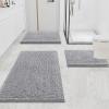 imageSmiry Chenille Bathroom Rugs 30x20 and UShaped Toilet Bath Rugs 24x2024x20 Extra Soft and Absorbent Shaggy Bath Mat Machine Washable NonSlip Plush Carpet Grey