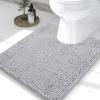 imageSmiry Chenille Bathroom Rugs 30x20 and UShaped Toilet Bath Rugs 24x2024x20 Extra Soft and Absorbent Shaggy Bath Mat Machine Washable NonSlip Plush Carpet Grey