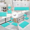 imageSmiry Chenille Bathroom Rugs 30x20 and UShaped Toilet Bath Rugs 24x24 Extra Soft and Absorbent Shaggy Bath Mat Machine Washable NonSlip Plush Carpet Turquoise