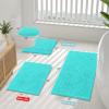 imageSmiry Chenille Bathroom Rugs 30x20 and UShaped Toilet Bath Rugs 24x24 Extra Soft and Absorbent Shaggy Bath Mat Machine Washable NonSlip Plush Carpet Turquoise