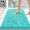 imageSmiry Chenille Bathroom Rugs 30x20 and UShaped Toilet Bath Rugs 24x24 Extra Soft and Absorbent Shaggy Bath Mat Machine Washable NonSlip Plush Carpet Turquoise