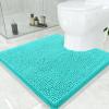 imageSmiry Chenille Bathroom Rugs 30x20 and UShaped Toilet Bath Rugs 24x24 Extra Soft and Absorbent Shaggy Bath Mat Machine Washable NonSlip Plush Carpet Turquoise