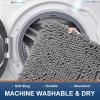 imageSmiry Chenille Bathroom Rugs 30x2024x16 Extra Soft and Absorbent Shaggy Bath Mat Machine Washable NonSlip Plush Carpet Dark Grey