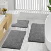 imageSmiry Chenille Bathroom Rugs 30x2024x16 Extra Soft and Absorbent Shaggy Bath Mat Machine Washable NonSlip Plush Carpet Dark Grey
