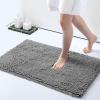 imageSmiry Chenille Bathroom Rugs 30x2024x16 Extra Soft and Absorbent Shaggy Bath Mat Machine Washable NonSlip Plush Carpet Dark Grey