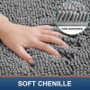 imageSmiry Chenille Bathroom Rugs 30x2024x16 and UShaped Toilet Bath Rugs 24x20 Extra Soft and Absorbent Shaggy Bath Mat Machine Washable NonSlip Plush Carpet Dark Grey
