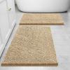 imageSmiry Chenille Bathroom Rugs 30x2024x16 and UShaped Toilet Bath Rugs 24x20 Extra Soft and Absorbent Shaggy Bath Mat Machine Washable NonSlip Plush Carpet Beige
