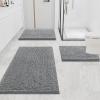 imageSmiry Chenille Bathroom Rugs 30x2024x16 and UShaped Toilet Bath Rugs 24x20 Extra Soft and Absorbent Shaggy Bath Mat Machine Washable NonSlip Plush Carpet Dark Grey