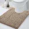 imageSmiry Chenille Bathroom Rugs 36x24 and UShaped Toilet Bath Rugs 24x20 Extra Soft and Absorbent Shaggy Bath Mat Machine Washable NonSlip Plush Carpet Beige
