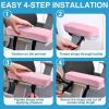 imageSmiry Ergonomic Office Chair Armrest Pads Memory Foam Arm Rest Covers NonSlip Armrest Cushion with Adjustable Buckles and Straps Elbow Relief for Desk Gaming amp Wheelchair Pink Set of 2Pink